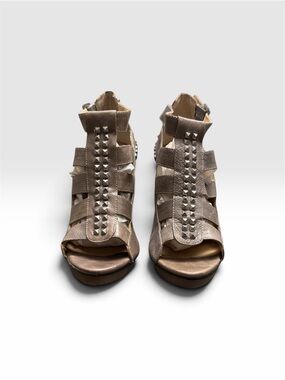 Steve Madden Haiiley Metallic Taupe Studded Gladiator Sandals